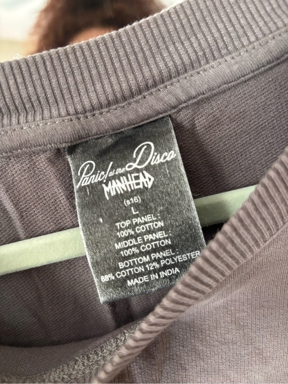 Panic! At The Disco Colorblock Crewneck Sweatshirt - Gray/Black/Taupe - Picture 2 of 2